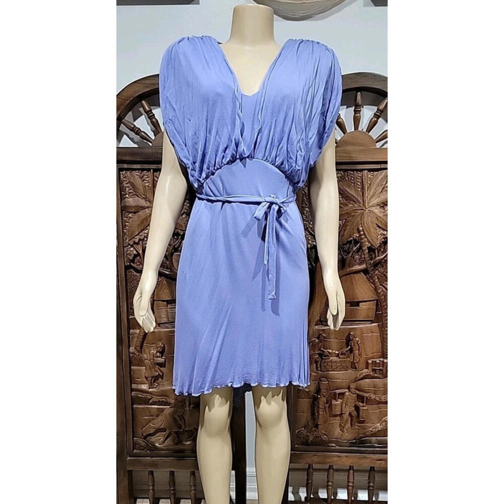 Vintage HOLLY HARP 80's style Draped Blue Size S dress #C
